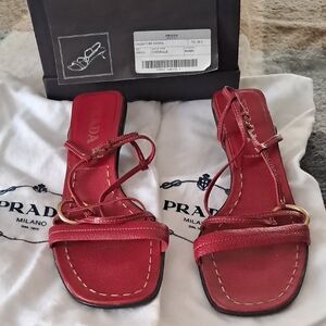 Prada Women's Strappy Red Sandals